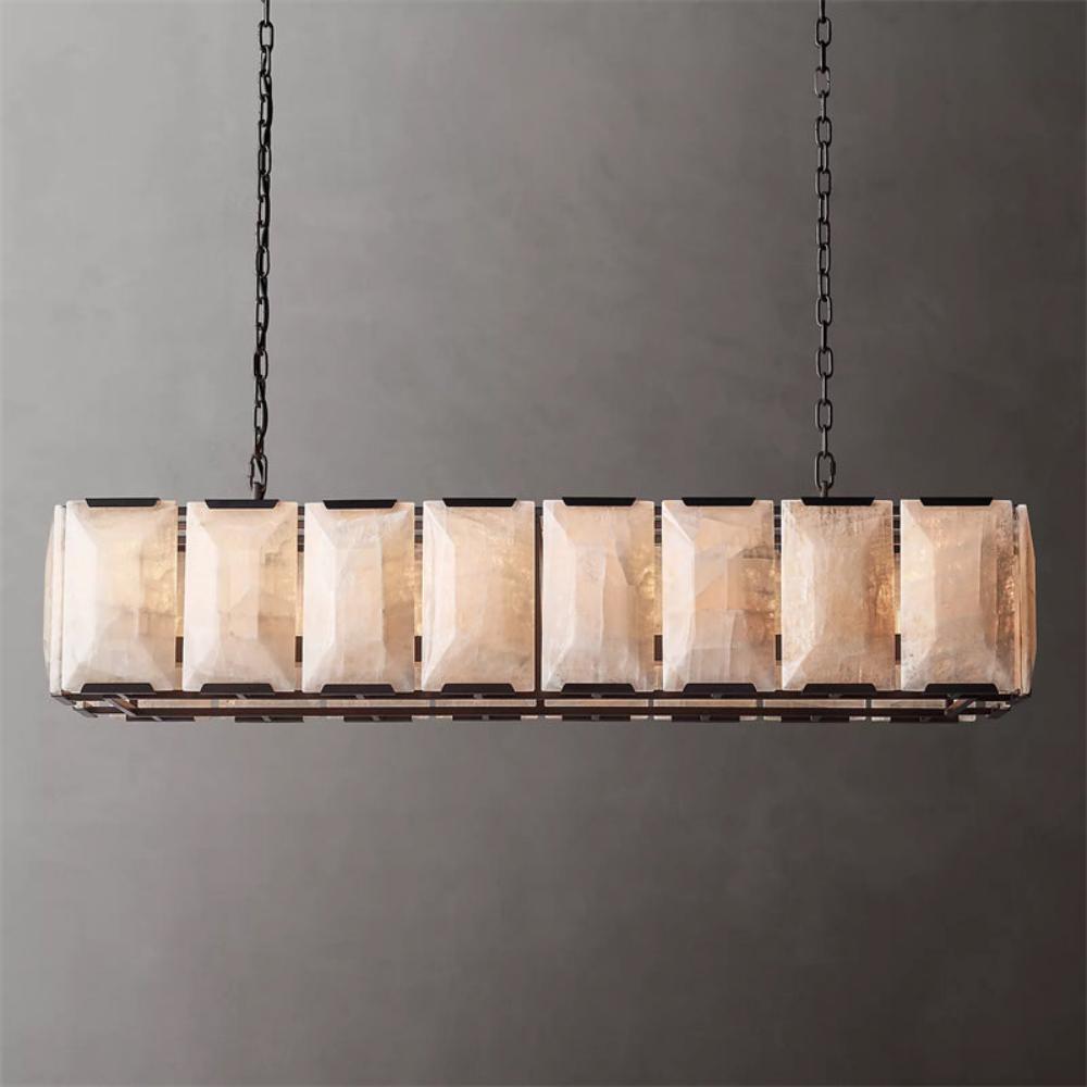 Harlowe Modern Calcite Rectangular Chandelier 54"