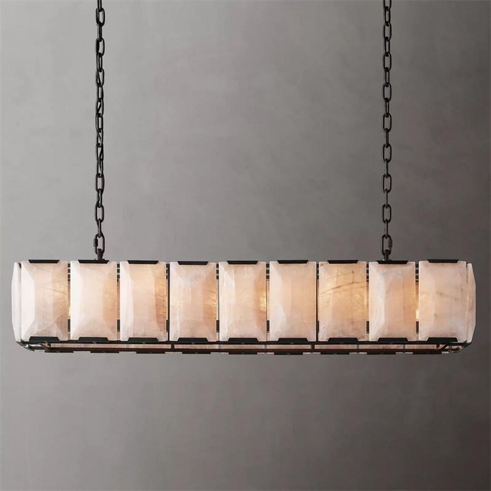 Harlowe Modern Calcite Rectangular Chandelier 62"