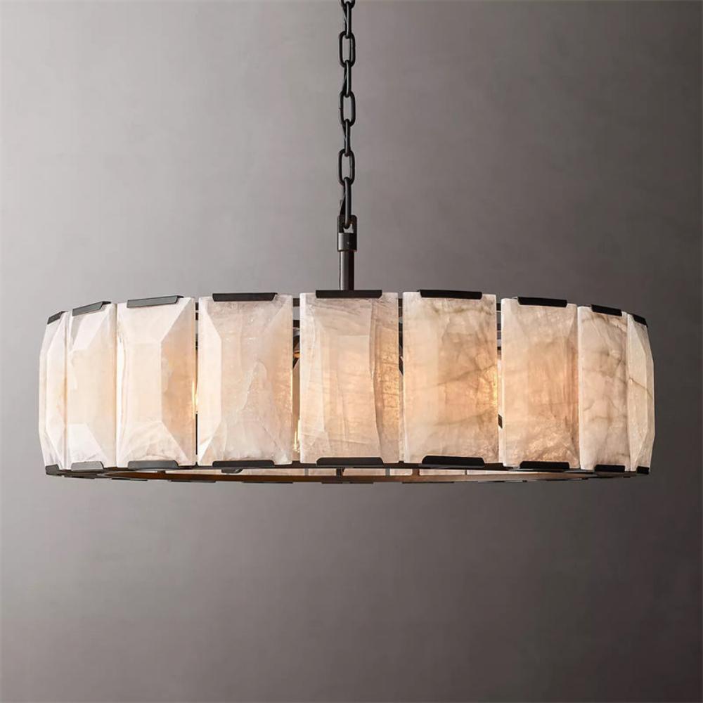 Harlowe Modern Calcite Round Chandelier 43"