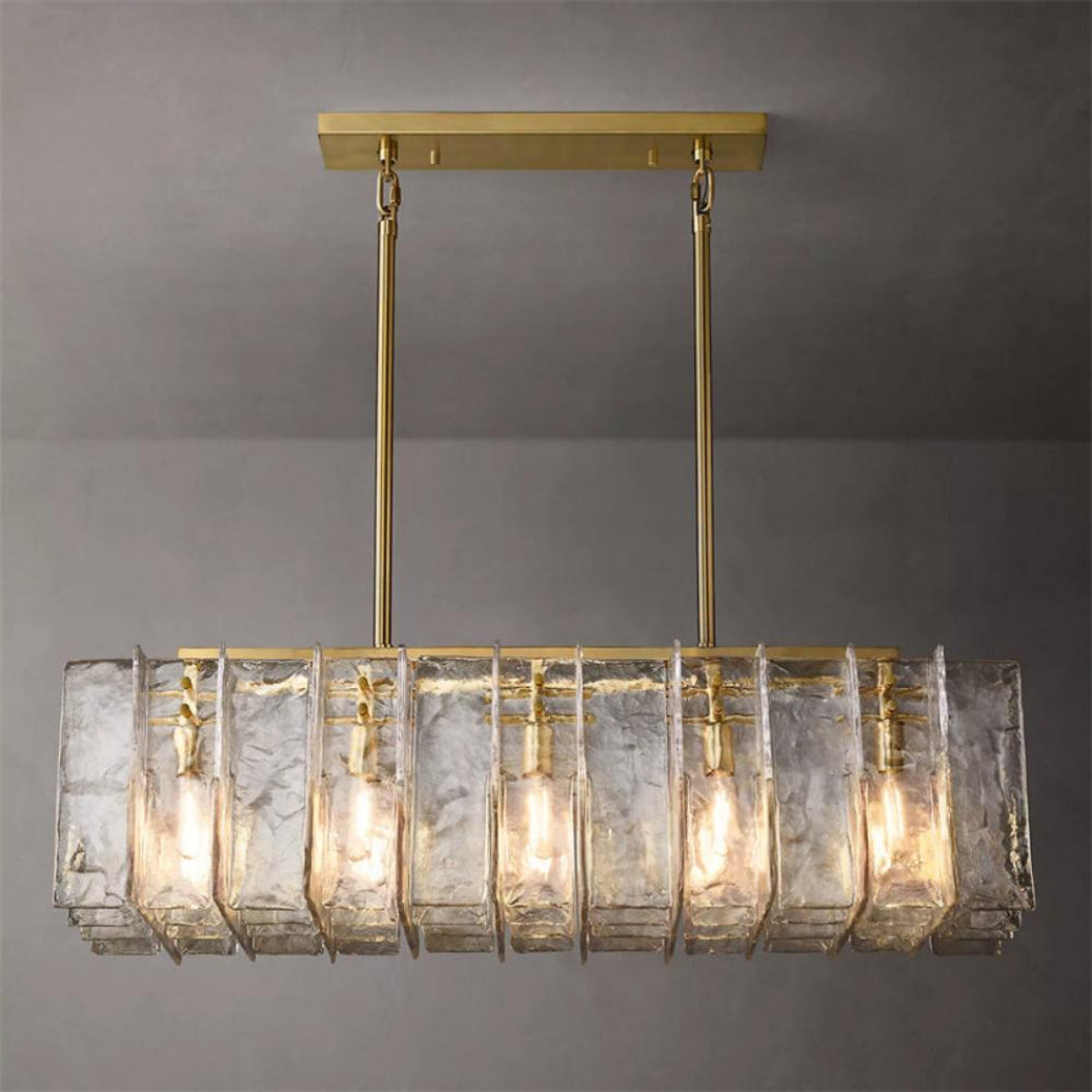 Lattice Modern Clear Linear Chandelier 49"