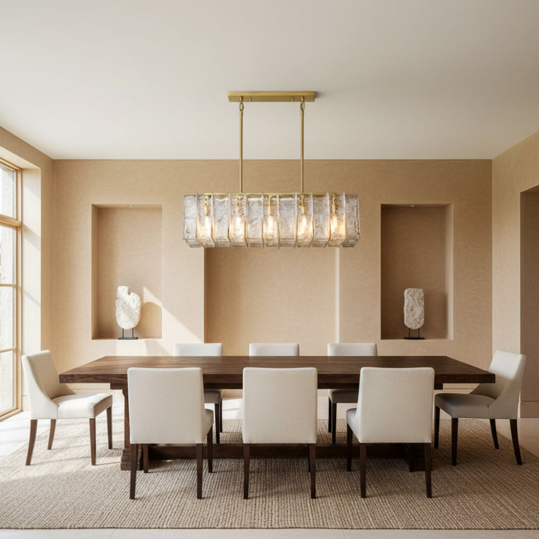 Lattice Modern Clear Linear Chandelier 49"