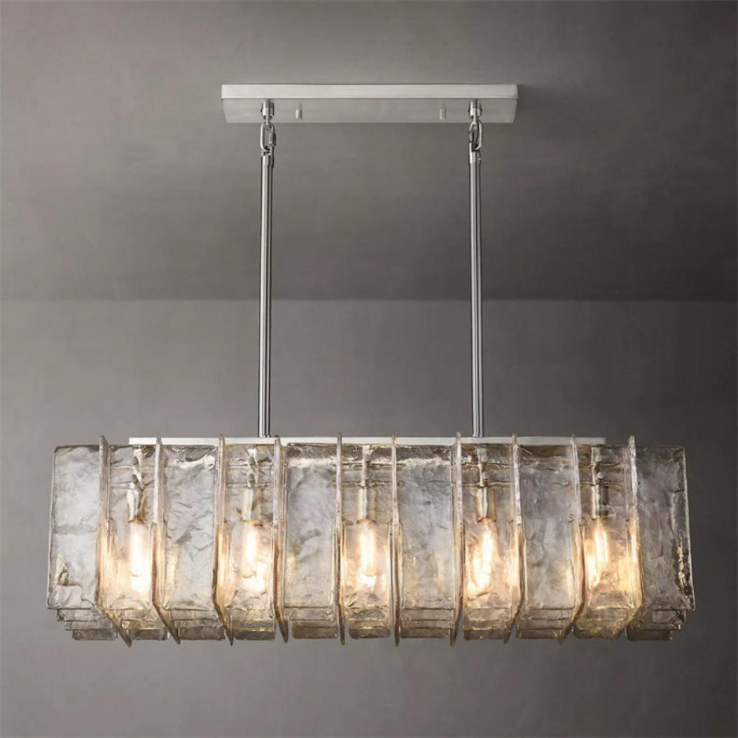 Lattice Modern Clear Linear Chandelier 49"