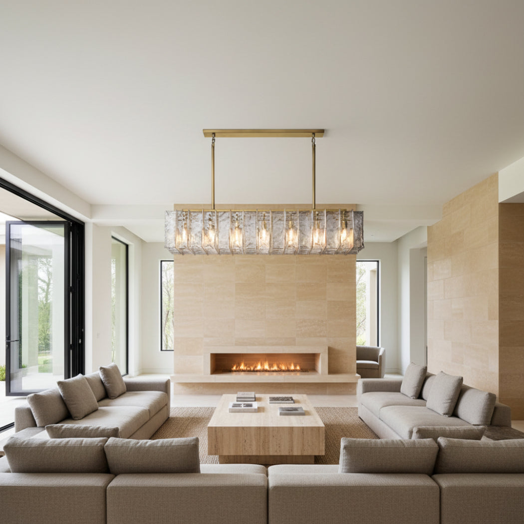 Lattice Modern Clear Linear Chandelier 67"