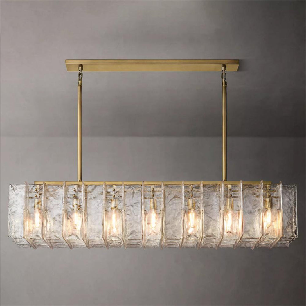 Lattice Modern Clear Linear Chandelier 67"