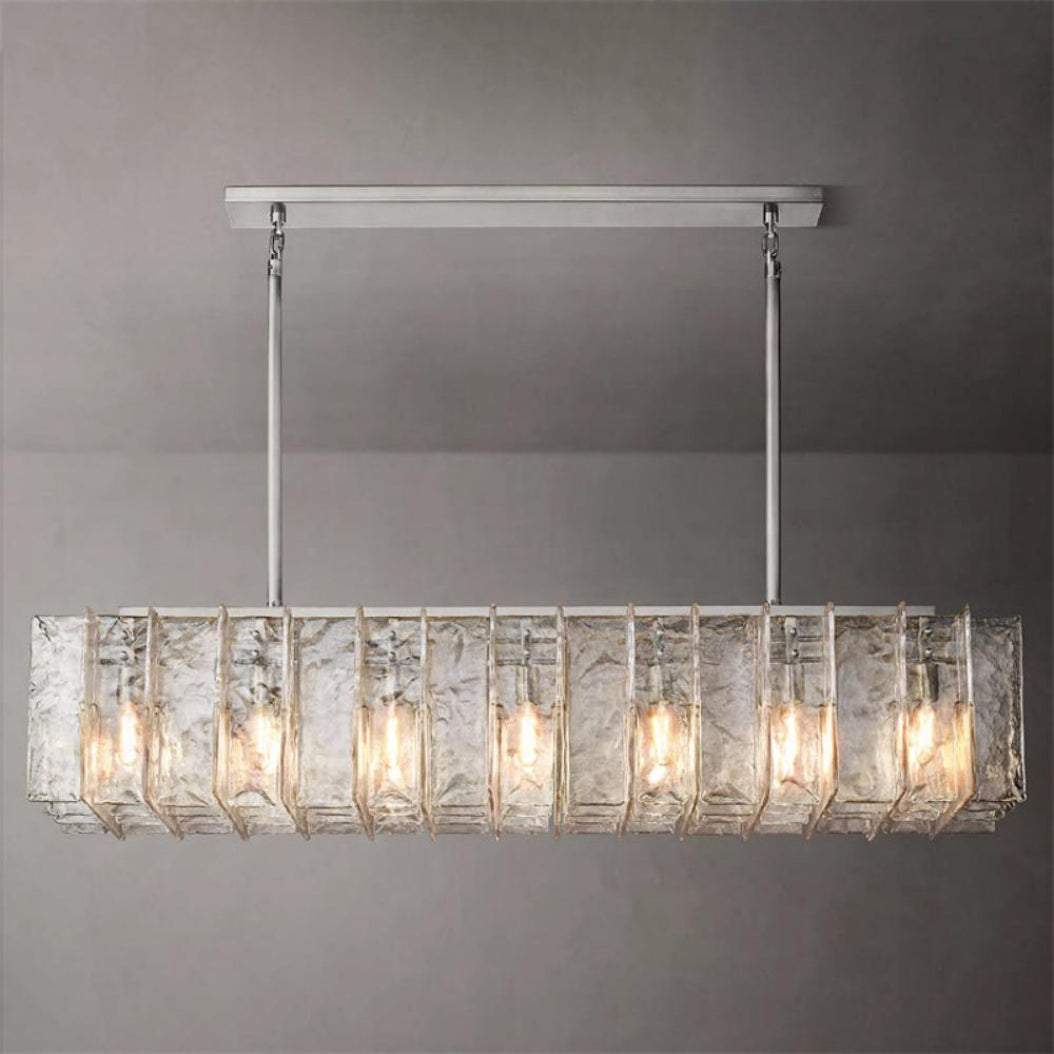 Lattice Modern Clear Linear Chandelier 67"