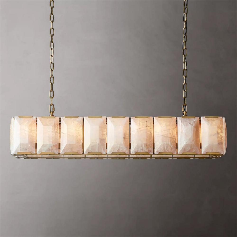 Harlowe Modern Calcite Rectangular Chandelier 62"