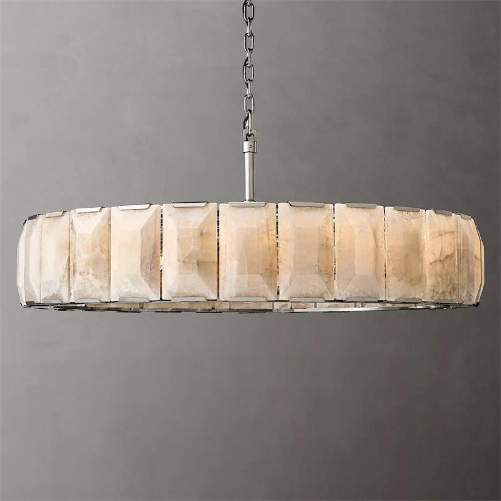 Harlowe Modern Calcite Round Chandelier 60"
