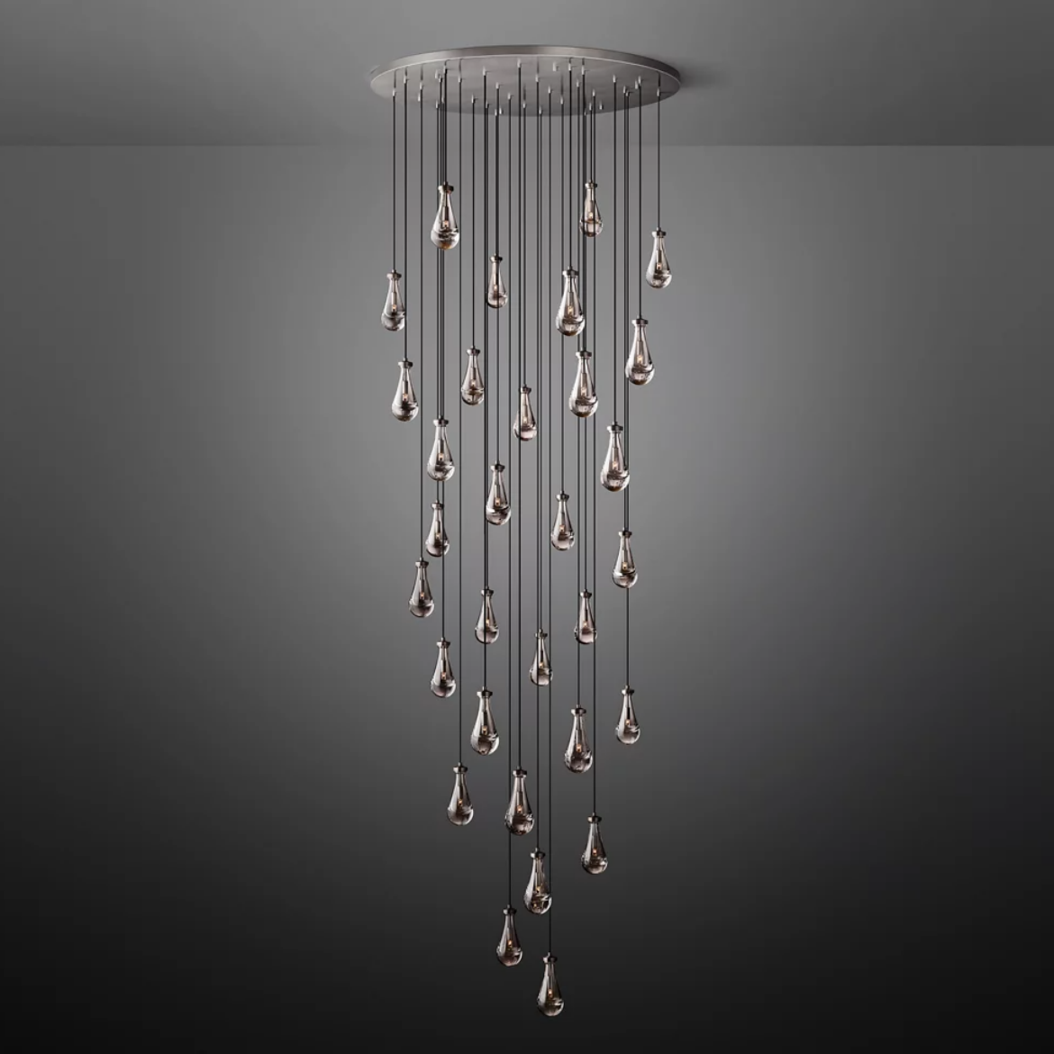 Rain Glass Modern Chandelier 60"(long)