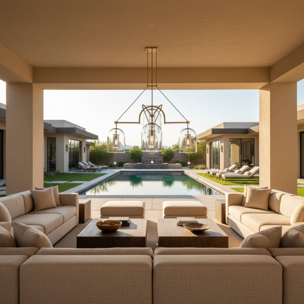 Fulcrum Round Chandelier 61" 5-Lights