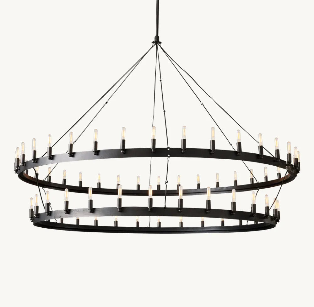 Camino Vintage Two-Tier Round Chandelier 73"