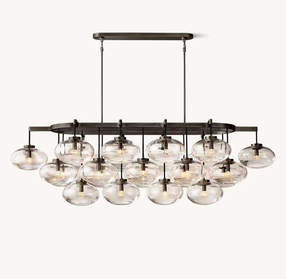 Cabrette Modern Clear Glass Linear Chandelier 72"