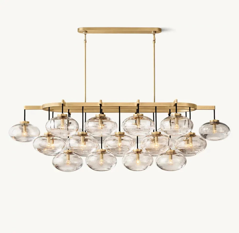 Cabrette Modern Clear Glass Linear Chandelier 72"