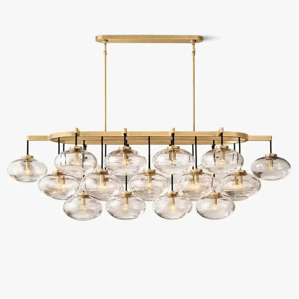 Cabrette Modern Clear Glass Linear Chandelier 72"