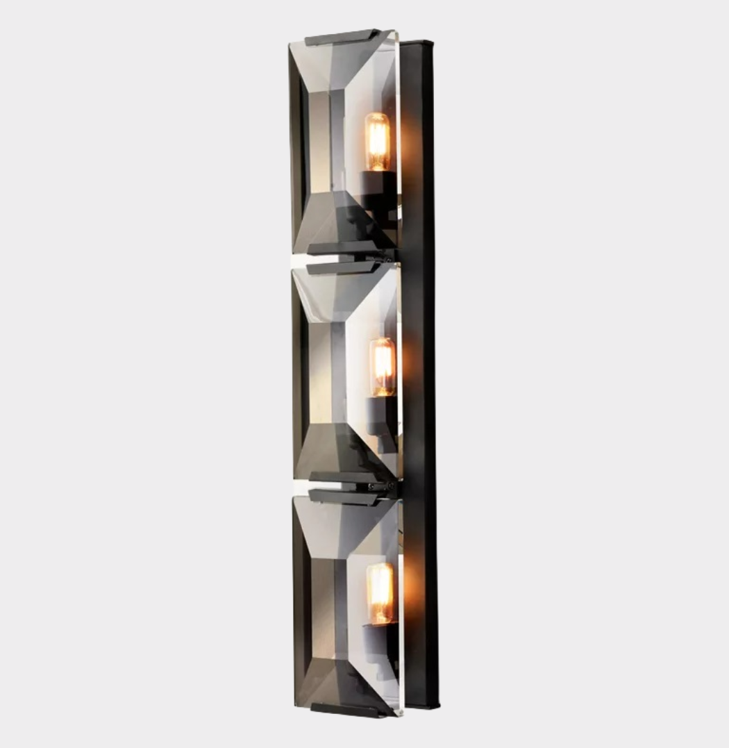 Harlow Modern Crystal Triple Wall Sconce H 32"