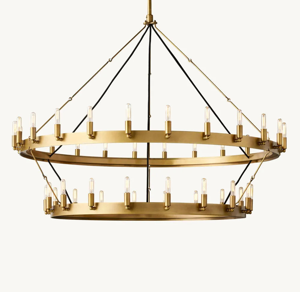Camino Vintage Two-Tier Round Chandelier 50”