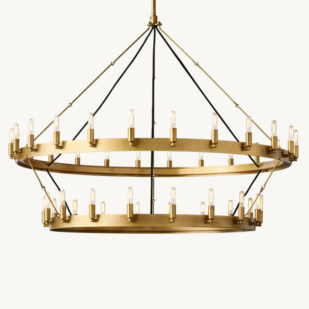 Camino Vintage Two-Tier Round Chandelier 50”