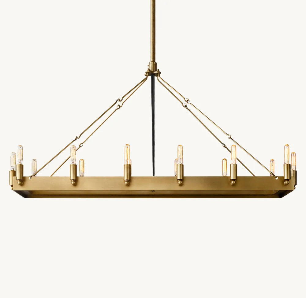 Camino Vintage Candelabra Rectangular Chandelier 41“