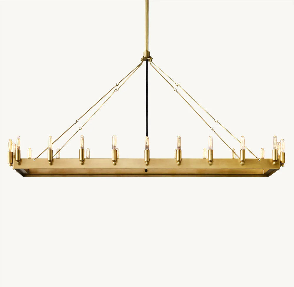 Camino Vintage Candelabra Rectangular Chandelier 52”