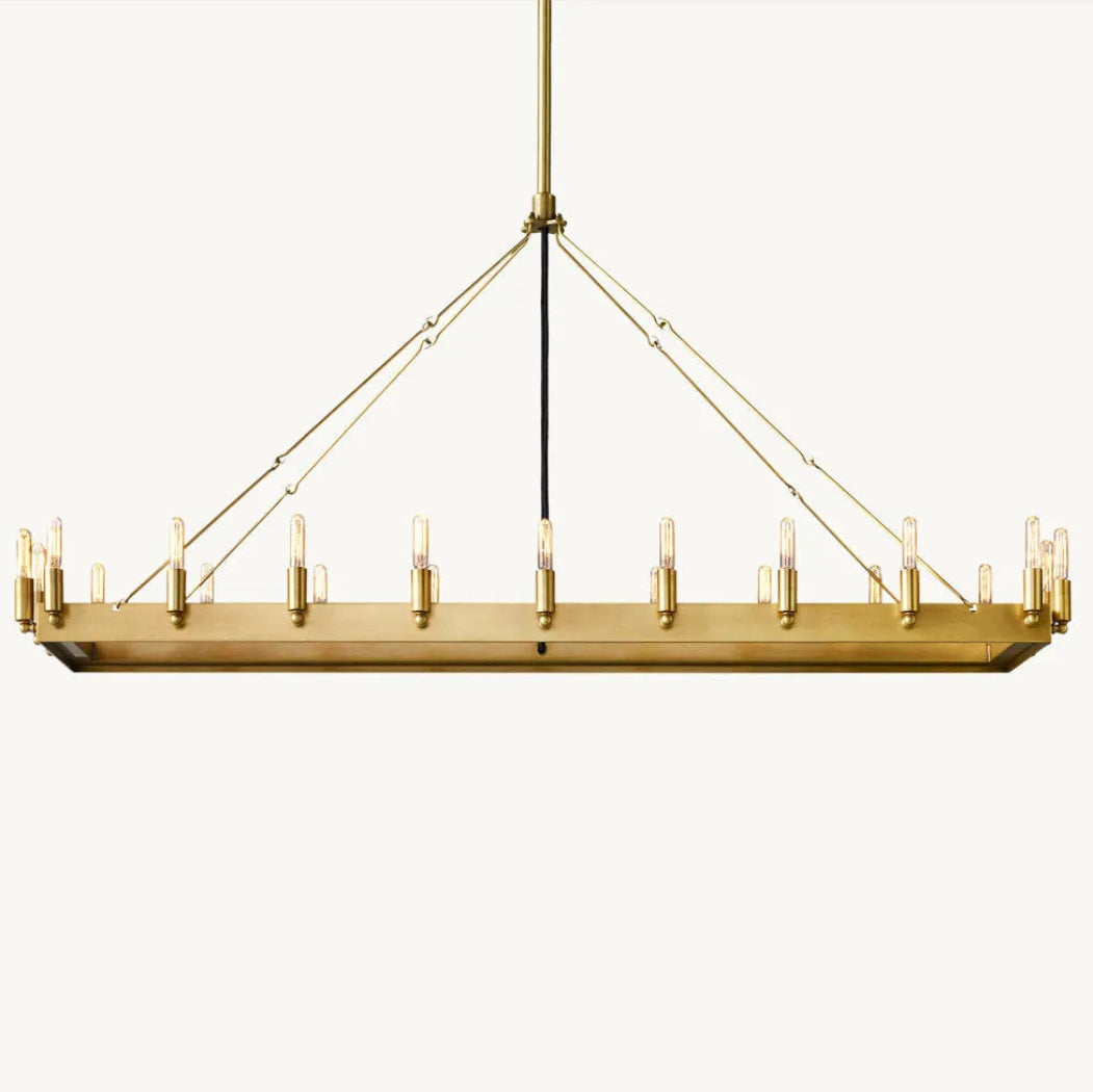 Camino Vintage Candelabra Rectangular Chandelier 52”
