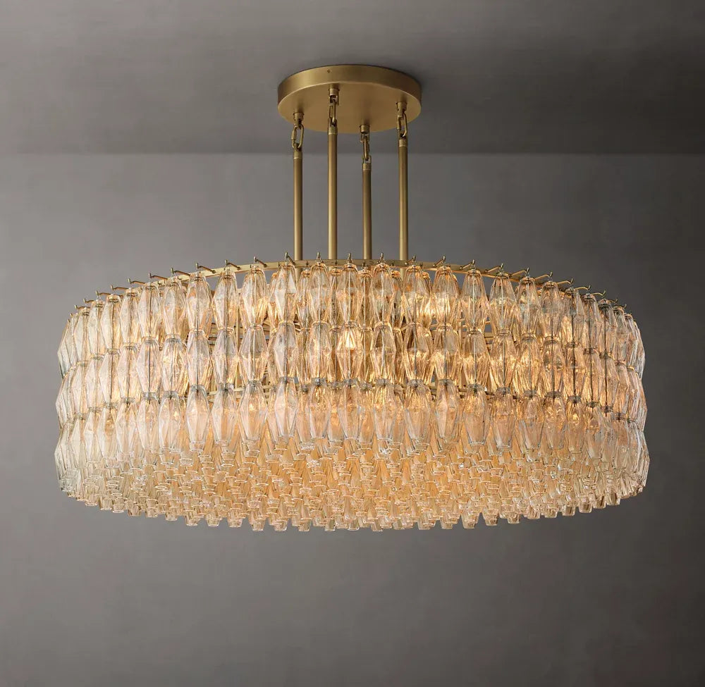 Mia Clear Glass Round Chandelier 62"