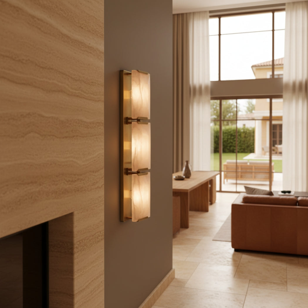 Harlowe Modern Calcite Triple Wall Sconce