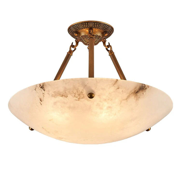 Modern Vintage Round Alabaster Ceiling Lamp