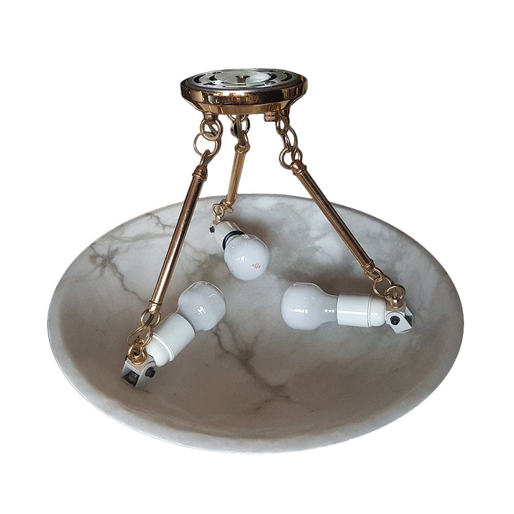 Modern Vintage Round Alabaster Ceiling Lamp