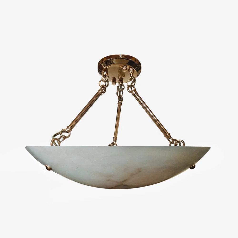 Modern Vintage Round Alabaster Ceiling Lamp